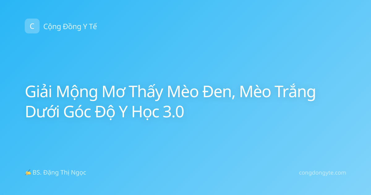 Giải Mộng Mơ Thấy Mèo Đen, Mèo Trắng Dưới Góc Độ Y Học 3.0