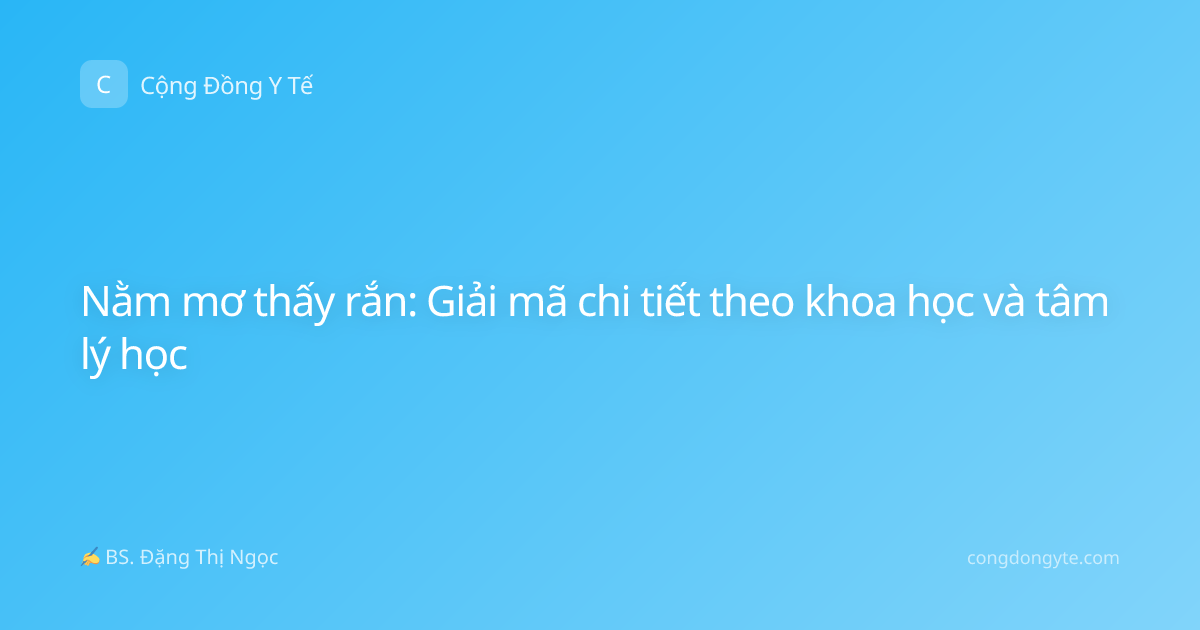 Nằm mơ thấy rắn: Giải mã chi tiết theo khoa học và tâm lý học